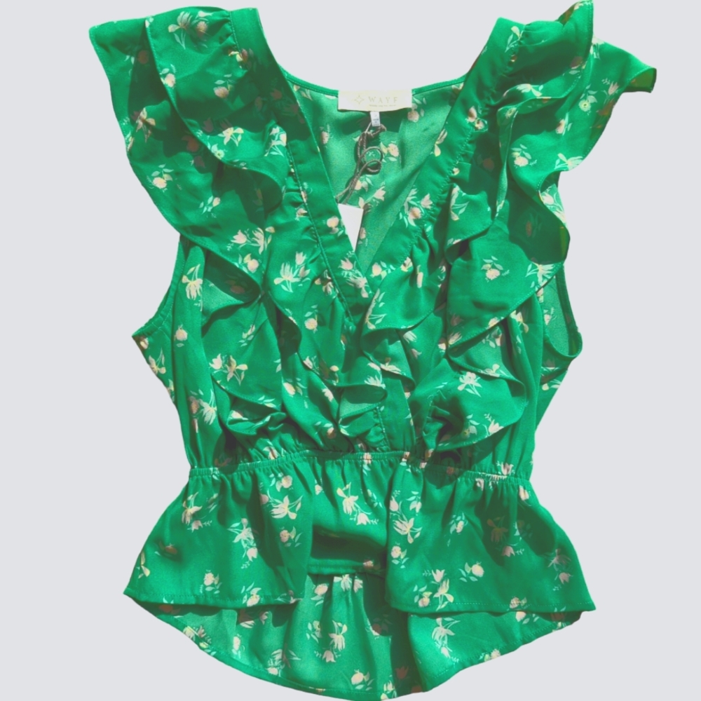 WAYF Small Cropped Blouse NWOT